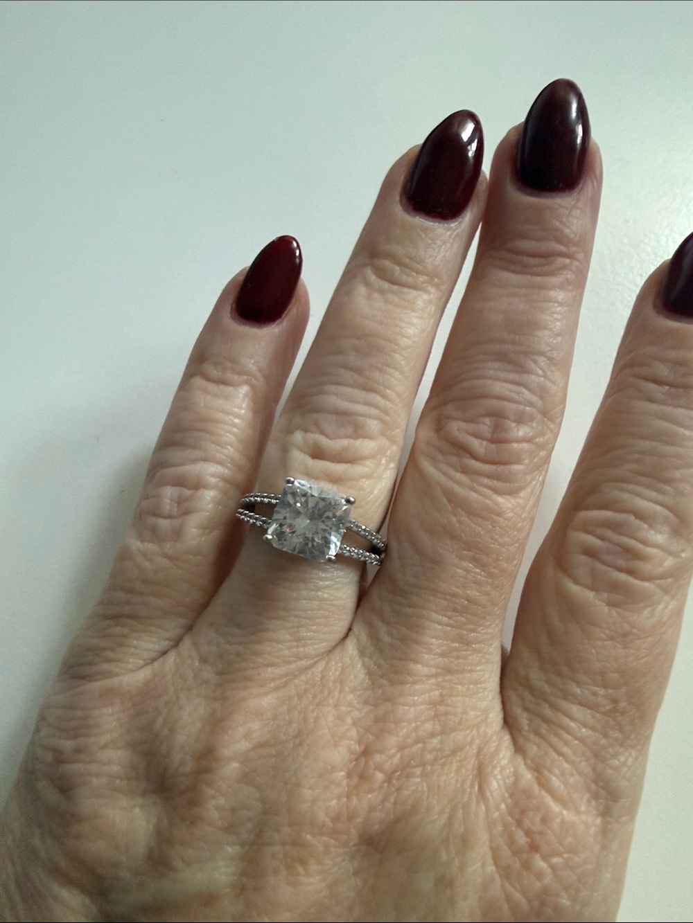 Diamonique Sterling Silver Cubic Zirconia Solitaire Bridal Ring Set - White